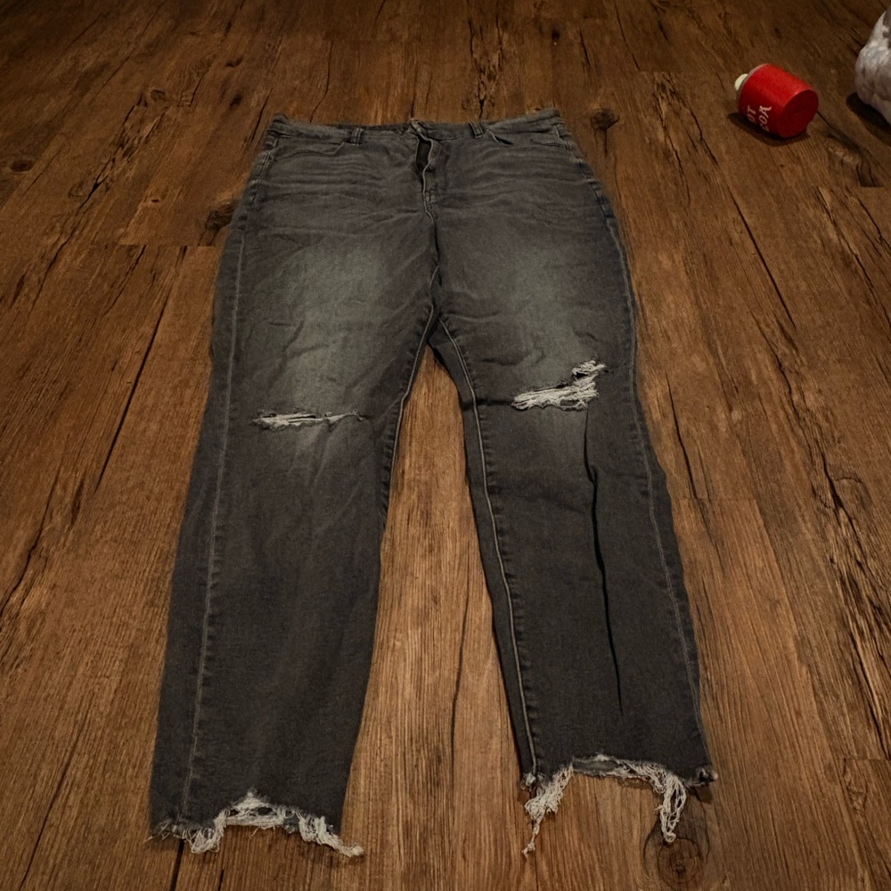 American Eagle Outfitters High Rise Distressed Black Jeans